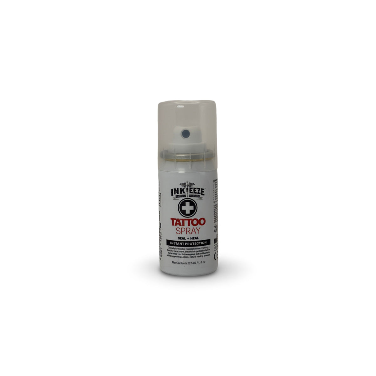 Inkeeze tattoo spray can on a white background