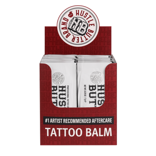 Box of Hustle Better Tattoo Balm with visible branding on a white background