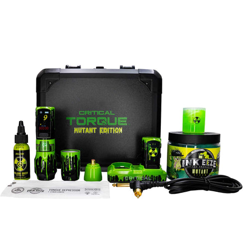 Collection of 'Critical Torque' and 'Ink Eeze' products on a white background