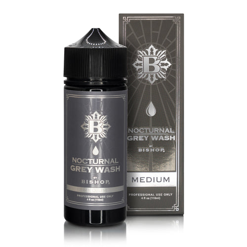 Bishop Nocturnal Medium Grey Wash tattoo ink bottle and packaging on a white background