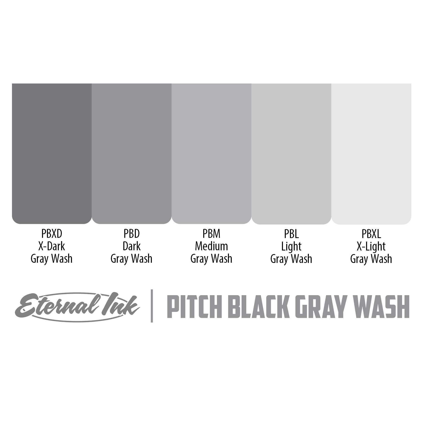 Pitch Black Gray Wash Set - Eternal Tattoo Supply