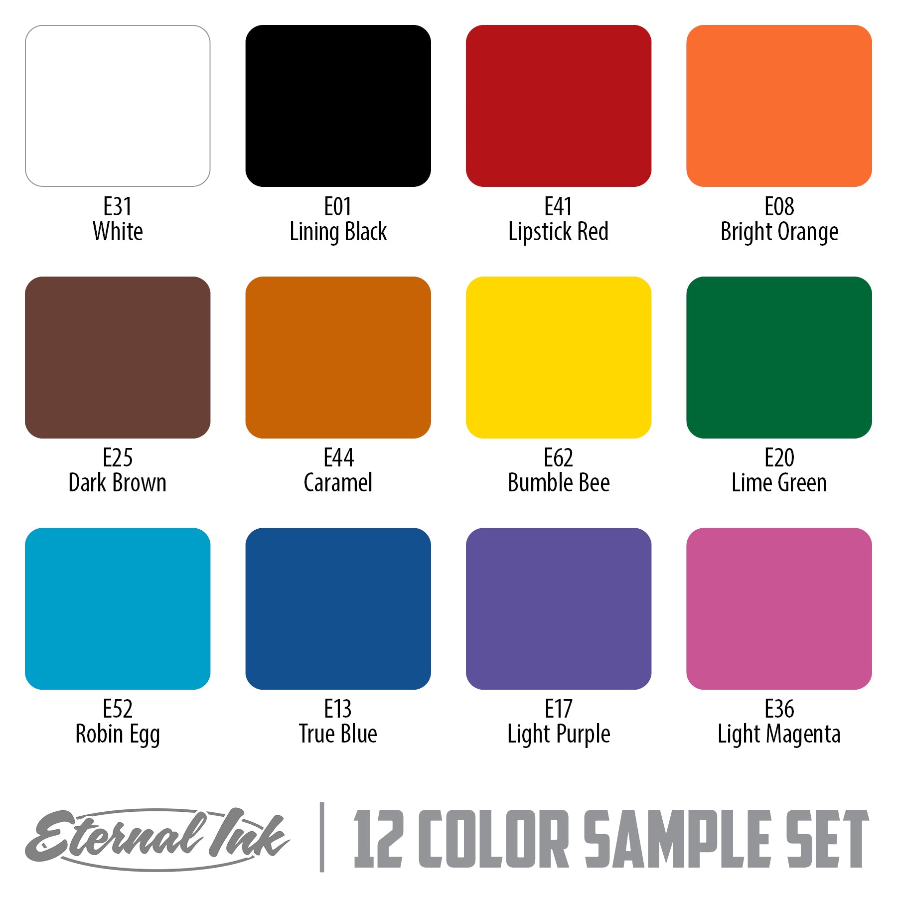 Tattoo Ink Color Chart