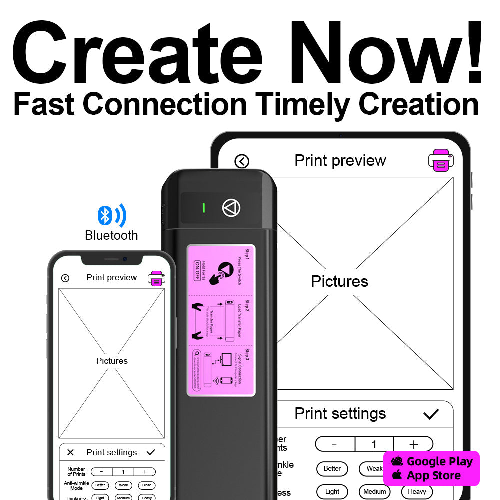 OZER Wireless Quick Stencil Printer 1200Mah