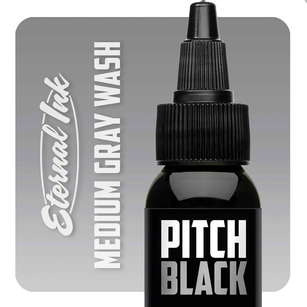 Pitch Black Medium Gray Wash