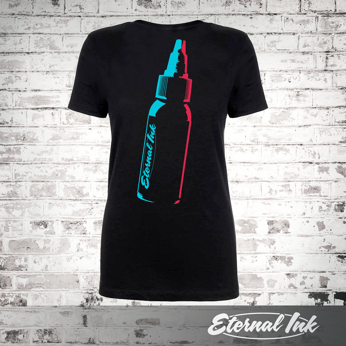 Neon Eternal Logo T-Shirt-Women&#39;s V Neck