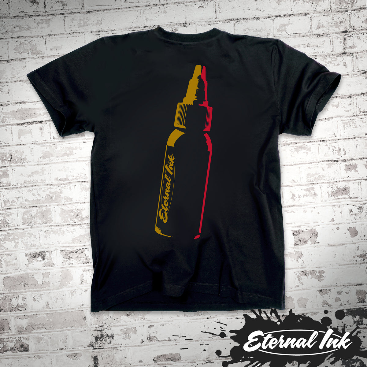 Red &amp; Gold Neon Eternal Logo T-Shirt-Unisex