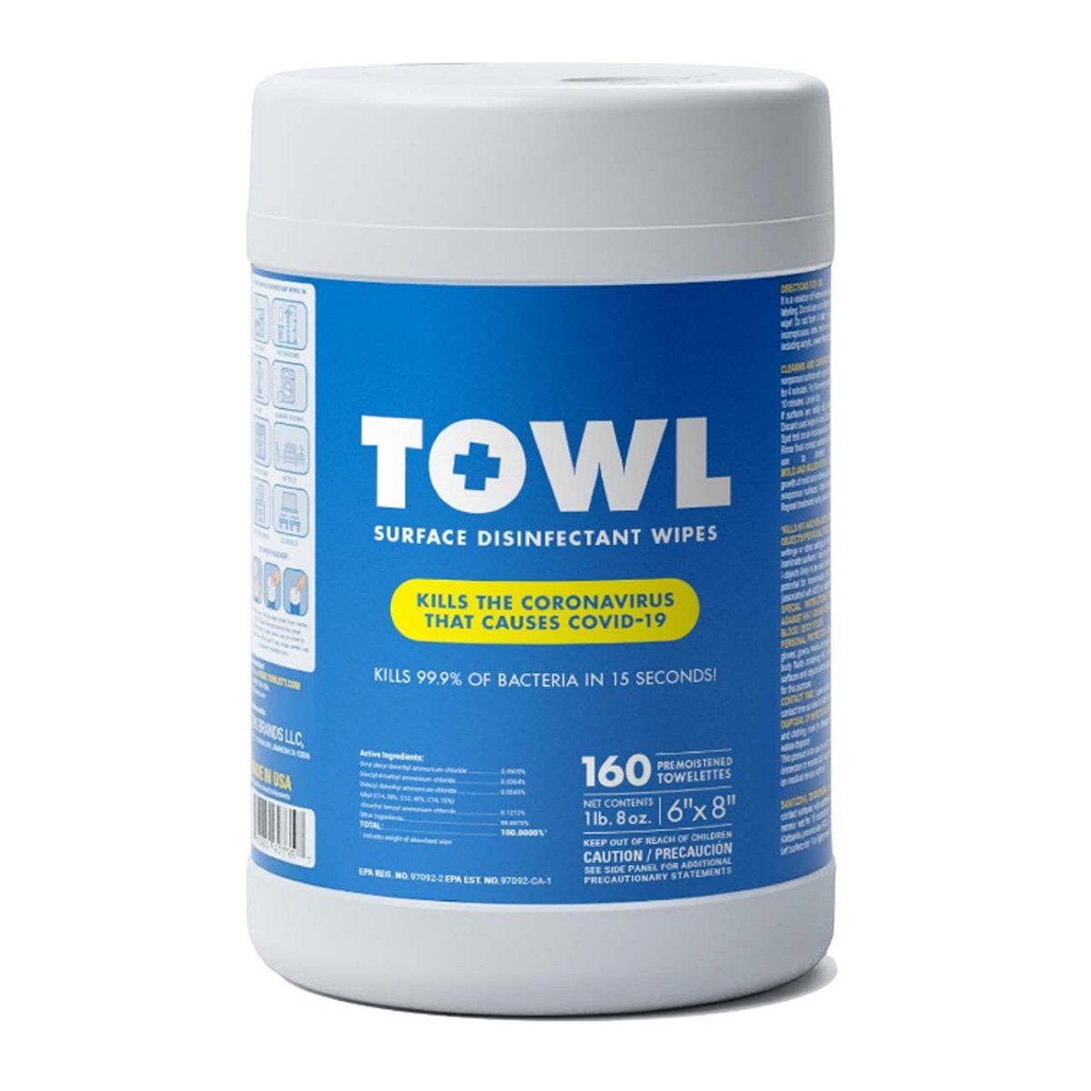 TOWL Surface Disinfectant Wipes